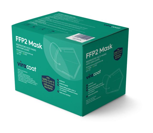 ViraCoat FFP2 Face Masks - Viricidal, Antiviral & Antimicrobial (20)