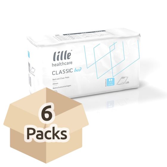 Lille Healthcare Classic Bed Pad - Extra - 60cm x 60cm - Carton - 6 Packs of 35