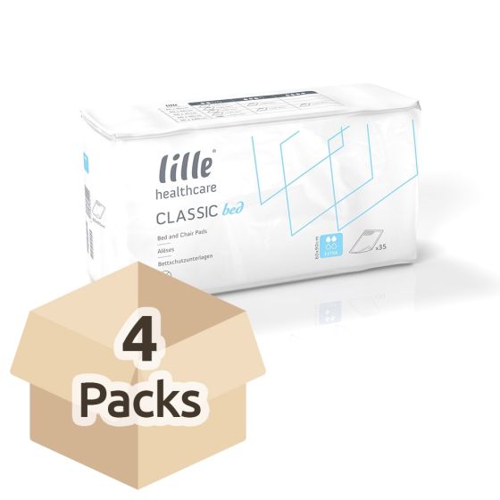 Lille Healthcare Classic Bed Pad - Extra - 60cm x 90cm - Carton - 4 Packs of 35