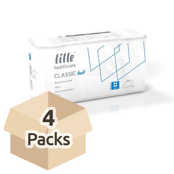 Lille Healthcare Classic Bed Pad - Maxi - 60cm x 90cm - Carton - 4 Packs of 25