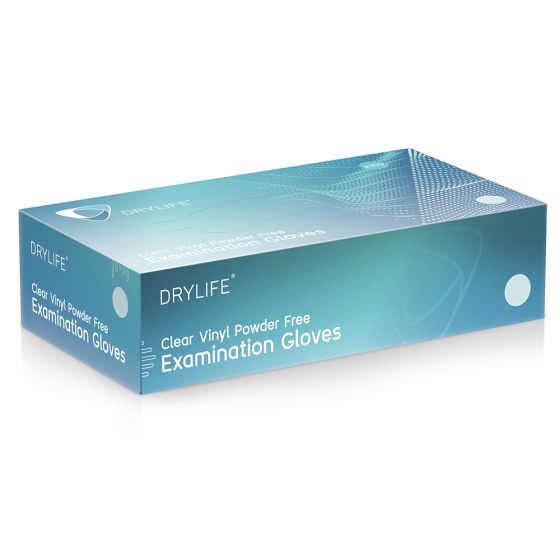 DryLife Clear Vinyl Gloves - Small - Box of 100