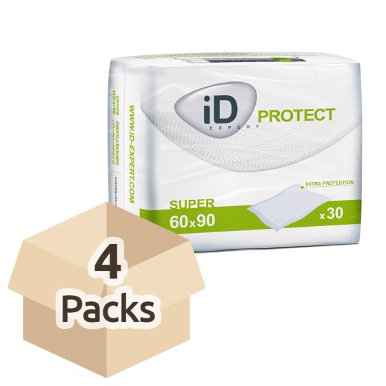 iD Expert Protect Super - Bed Pad - 60cm x 90cm - Carton - 4 Packs of 30