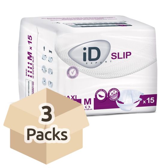 iD Expert Slip Maxi - Medium (Cotton Feel) - Carton - 3 Packs of 15