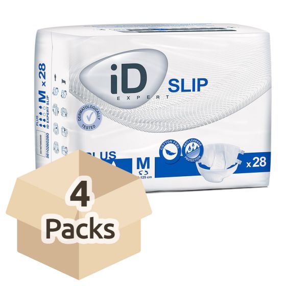 iD Expert Slip Plus - Medium (Cotton Feel) - Carton - 4 Packs of 28