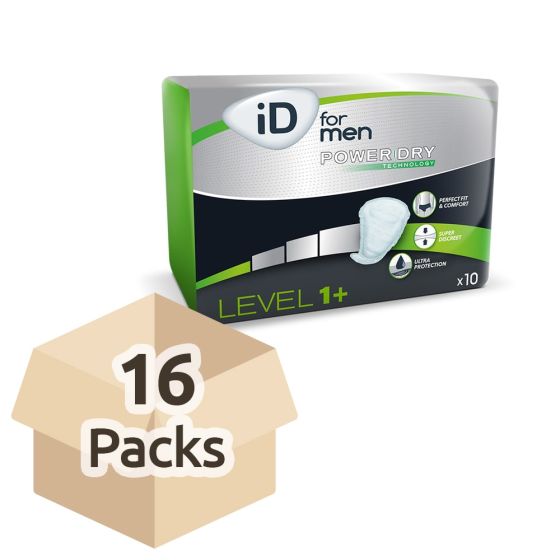 iD For Men Level 1+ - Carton - 16 Packs of 10