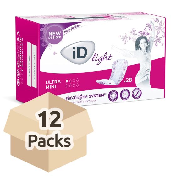 iD Light Fresh & Free Ultra Mini - Carton - 12 Packs of 28