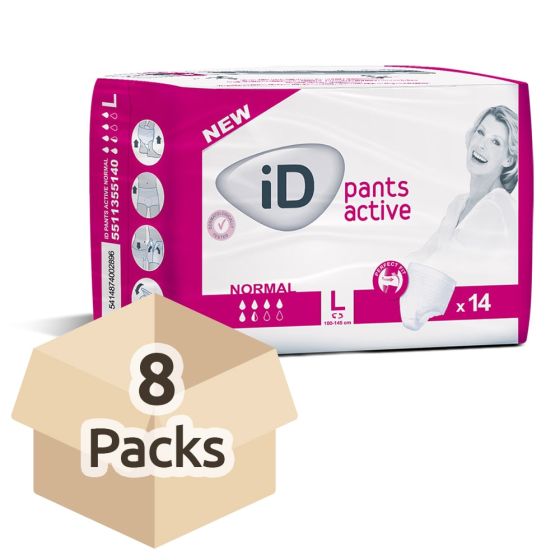 iD Pants Active Normal - Large - Carton - 8 Packs of 14