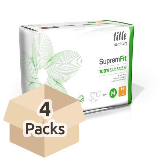 Lille Healthcare Suprem Fit Extra Plus - Medium - Carton - 4 Packs of 24