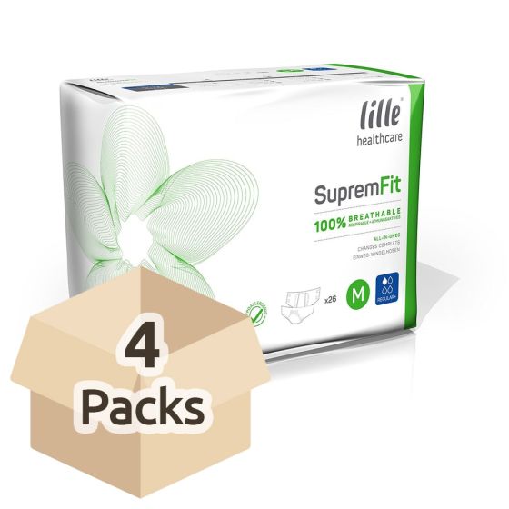 Lille Healthcare Suprem Fit Regular Plus - Medium - Carton - 4 Packs of 26