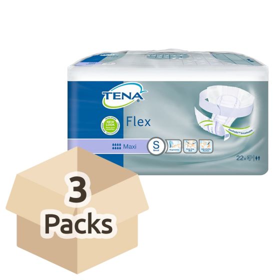 TENA Flex Maxi - Small - Case Saver - 3 Packs of 22