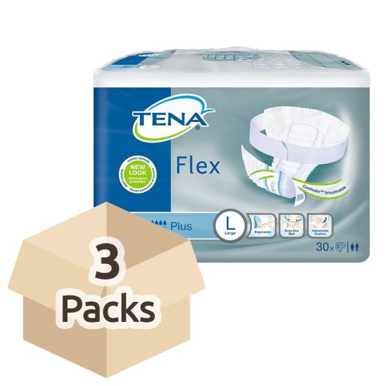 TENA Flex Plus - Large - Case Saver - 3 Packs of 30