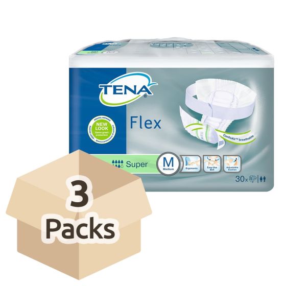 TENA Flex Super - Medium - Case Saver - 3 Packs of 30