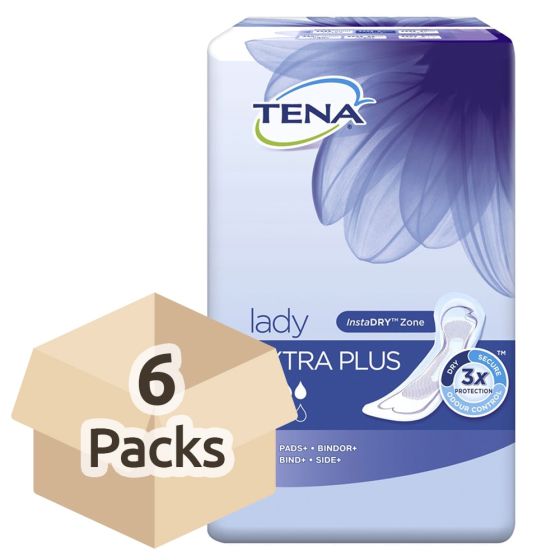 TENA Lady Extra Plus InstaDry - Case Saver - 6 Packs of 8