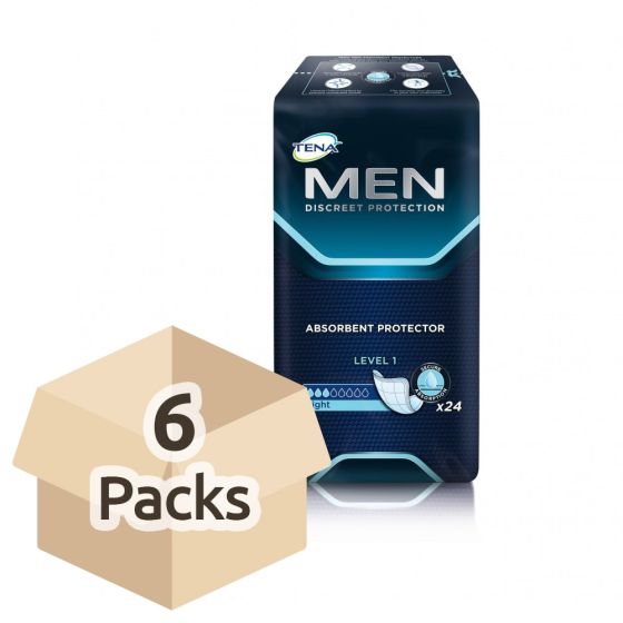 TENA Men Absorbent Protector - Level 1 - Case Saver - 6 Packs of 24