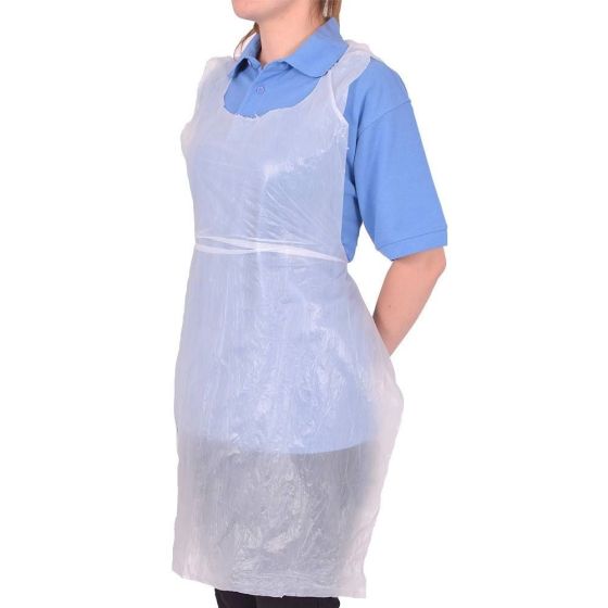 WHITE FLAT PACK DISPOSABLE APRONS (1000)