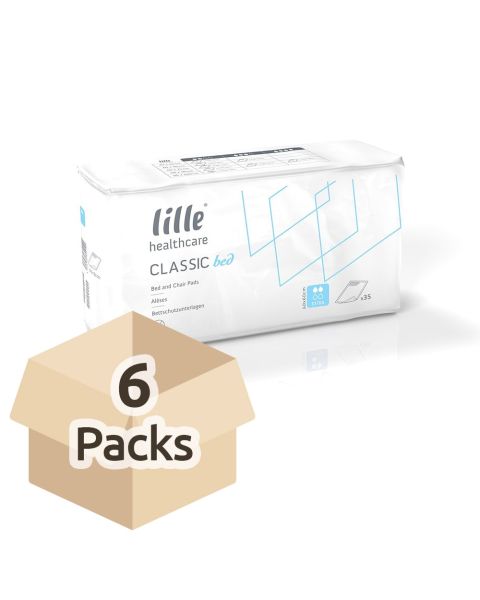Lille Healthcare Classic Bed Pad - Extra - 60cm x 60cm - Carton - 6 Packs of 35