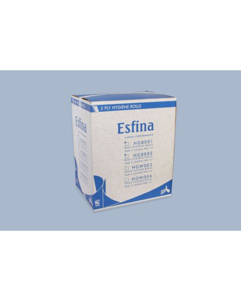 Esfina 2-ply 10'' Hygiene Roll - Blue - Case of 18