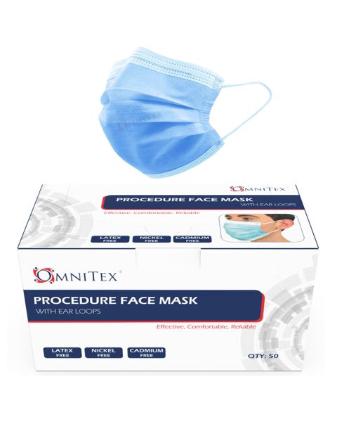 OMNITEX Type IIR 3Ply Face Masks - EN 14683 (50 masks) 