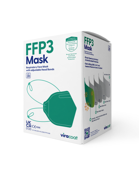ViraCoat FFP3 Face Masks - Viricidal, Antiviral & Antimicrobial (20)