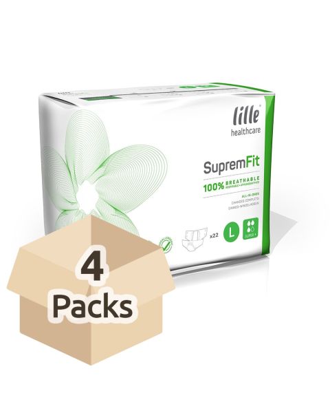 Lille Healthcare Suprem Fit Super Plus - Large - Carton - 4 Packs of 22