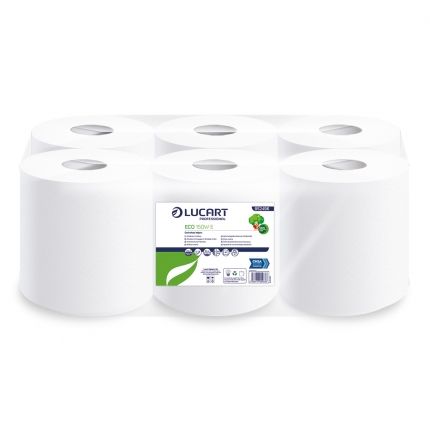 Centre Feed Roll Paper 2-Ply White 150mtr - Pack of 6 Rolls