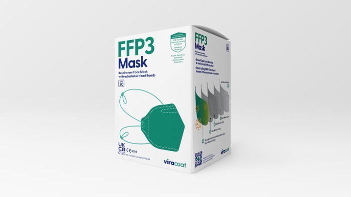 ViraCoat FFP3 Valved Face Masks - Viricidal, Antiviral & Antimicrobial (15)